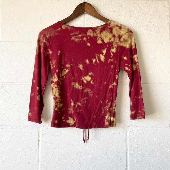 Hearts & Hips Custom Bleached Scrunched Gryffindor Top Blouse Women's Medium - Picture 2 of 4